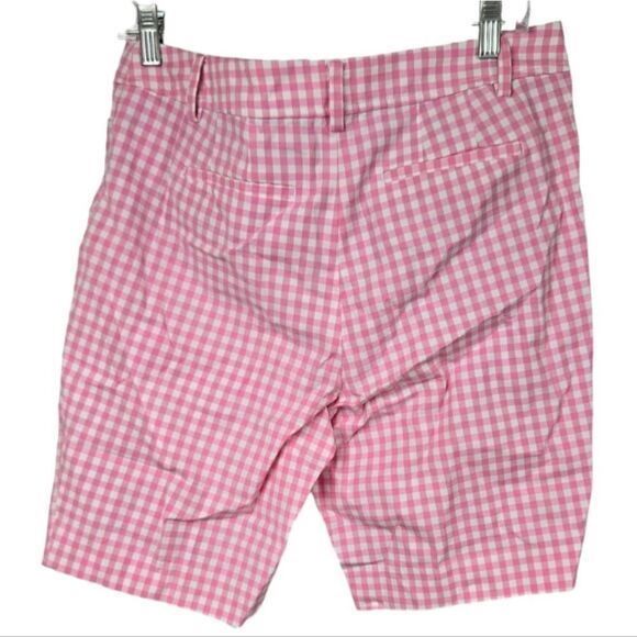 Talbots Perfect Short Pink Gingham Petites 6P Cotton Bermuda Classic Mid-Rise - Picture 9 of 13